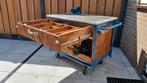 Mobiele werkbank met lade en bankschroef 250kg, Ophalen, Gebruikt, Bankschroef