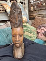 Oud beeld koning oba yoruba yaruba hout gesneden 41cm afrika, Antiek en Kunst, Ophalen of Verzenden
