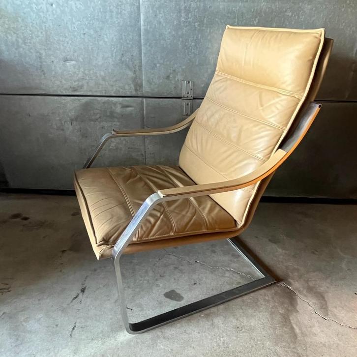OPRUIMING Rudolf Bernd Glatzel fauteuil voor Walter Knoll, Huis en Inrichting, Fauteuils, Gebruikt, Hout, Leer, Metaal, Stof, Overige materialen