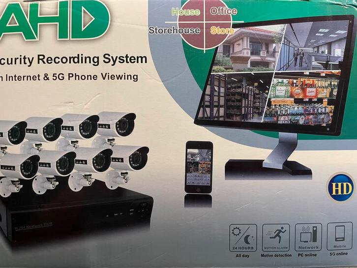 AHD Security Recording System - 8 beveiligingscamera's., Audio, Tv en Foto, Videobewaking, Nieuw, Ophalen