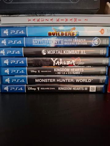 PS4 Games (8 stuks, yakuza steelbook) beschikbaar voor biedingen