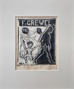 Frits Grewel, houtsnede, Joodse kunst, Ophalen of Verzenden