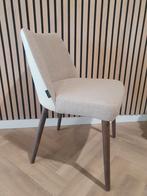 Eetkamerstoel uit Italië van stof en PU leer in beige, Huis en Inrichting, Stoelen, Overige kleuren, Zo goed als nieuw, Eén, Ophalen