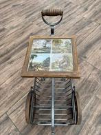 Vintage serveerwagen met tegeltableau, Ophalen, Gebruikt, Vierkant, Minder dan 50 cm