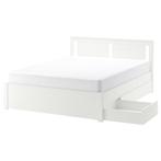 Tweepersoons bed met gratis matras, Ophalen, Gebruikt, Wit, Tweepersoons