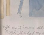 Klaas Gubbels, aquarel, blauwe hangketel, Antiek en Kunst, Ophalen