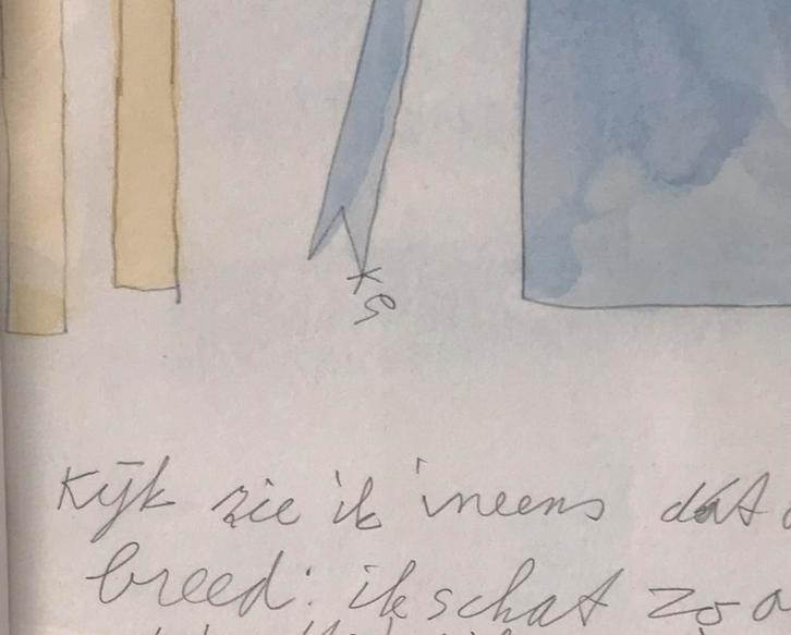 Klaas Gubbels, aquarel, blauwe hangketel, Antiek en Kunst, Kunst | Overige Kunst, Ophalen