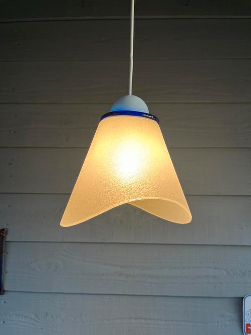 Vintage space age hanglamp, Huis en Inrichting, Lampen | Hanglampen, Gebruikt, 75 cm of meer, Glas, Ophalen of Verzenden