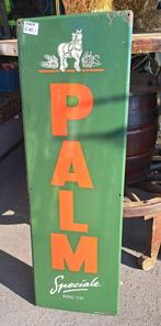 Oud emaille Palm bier reclame bord 120 x 40 cm mooie glans, Antiek en Kunst, Curiosa en Brocante, Ophalen