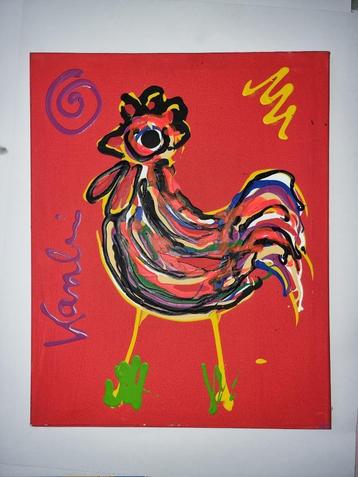 Origineel Jacob kanbier Haantje op doek beschikbaar voor biedingen