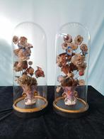 2 Antiek Glazen Stolpen Handgemaakte Bloem Victoriaanse tijd, Ophalen of Verzenden