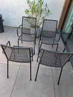 Tuinstoelen opstapelbaar zwart, Tuin en Terras, Tuinsets en Loungesets, 4 zitplaatsen, Ophalen of Verzenden, Stoel, Nieuw