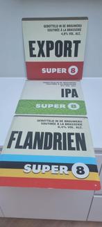 3 reclameborden Super 8 bier borden brouwerij mancave bar, Verzamelen, Ophalen of Verzenden, Gebruikt, Reclamebord