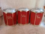 Vintage aluminium voorraadbussen Koffie Suiker Thee brocante, Verzamelen, Blikken, Ophalen of Verzenden, Gebruikt