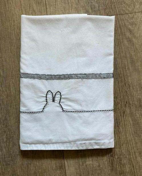 Nijntje Wit met grijs wieglakentje, Kinderen en Baby's, Kinderkamer | Beddengoed, Gebruikt, Hoeslaken of Sloop, Wit, Jongetje of Meisje