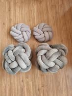 Grijze Knoop Kussens - Set van 4, Ophalen, Zo goed als nieuw, Grijs, Overige vormen
