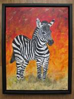 Schilderij Little Zebra (30 x 40 cm)., Ophalen, Minder dan 50 cm, Oorspronkelijke maker, Nieuw