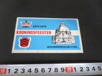sticker 1872-1972 kroningsfeesten scherpenheuvel  belgië, Ophalen, Zo goed als nieuw, Bedrijf of Vereniging