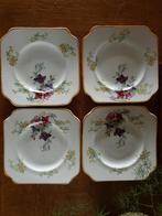 Set Engelse antieke gebaksbordjes bloemendetail S. Ford & Co, Antiek en Kunst, Antiek | Servies los, Ophalen of Verzenden