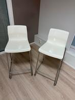 2x IKEA Glenn barkrukken - wit, Gebruikt, Twee, Wit, Ophalen of Verzenden