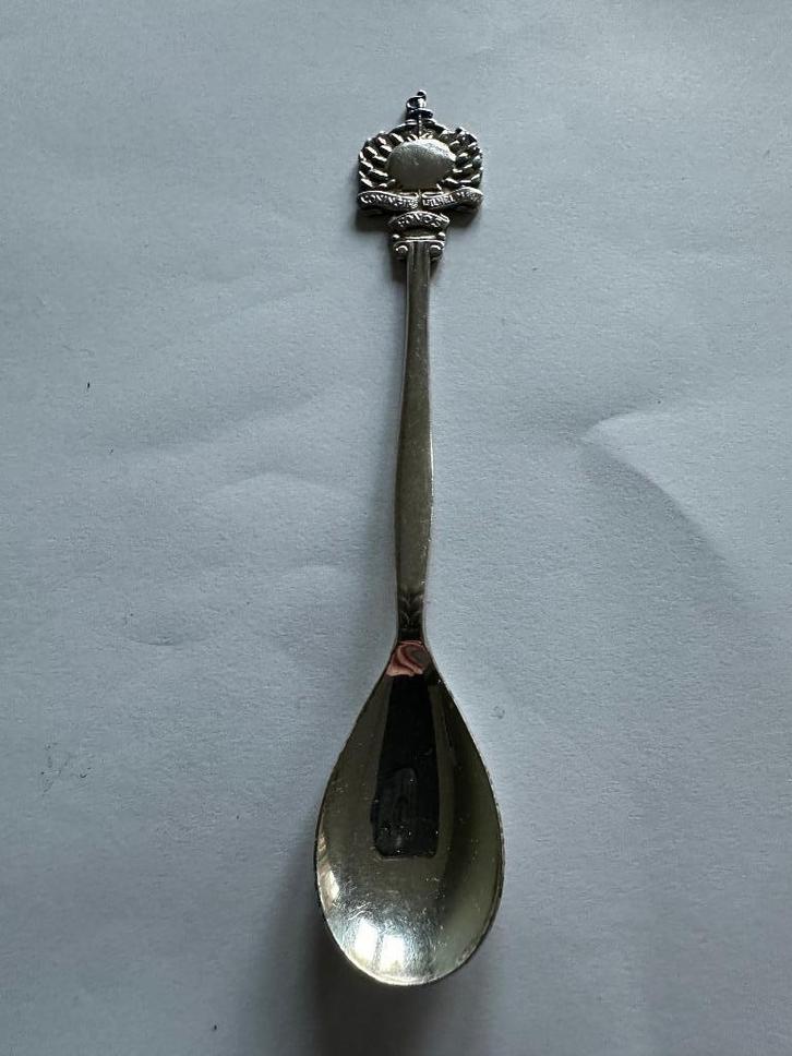 Verzilverd KWF Wilhelmina Fonds lepeltje. Theelepeltje lepel, Antiek en Kunst, Antiek | Bestek, Ophalen of Verzenden