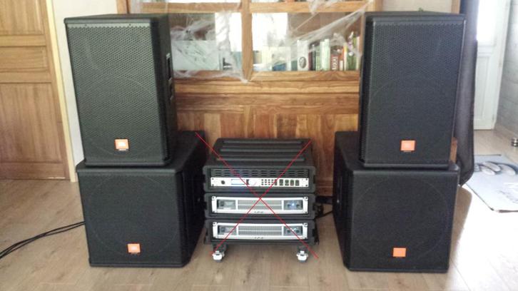 JBL Speakers - JBL MRX 518 & JBL MRX 515 & 2x Crown xti 2000, Muziek en Instrumenten, Versterkers | Keyboard, Monitor en PA, Zo goed als nieuw