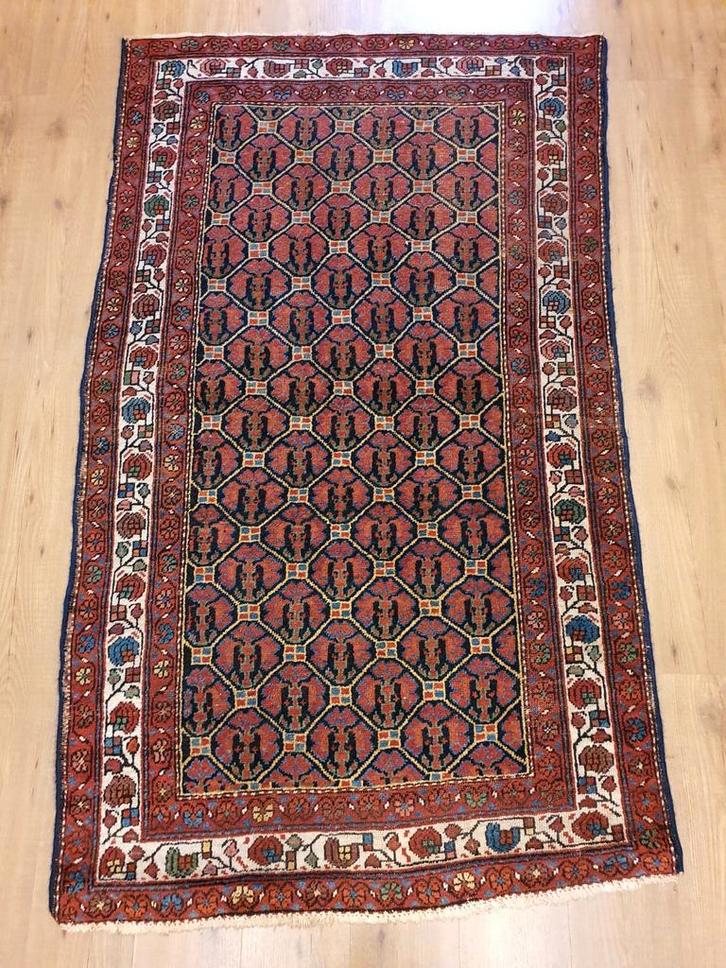 Vintage handgeknoopt perzisch tapijt antiek 200x118, Antiek en Kunst, Antiek | Kleden en Textiel, Ophalen of Verzenden