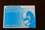 Honda CBR1100XX 1999 motorcycle owner's manual handbuch CBR, Ophalen of Verzenden, Honda