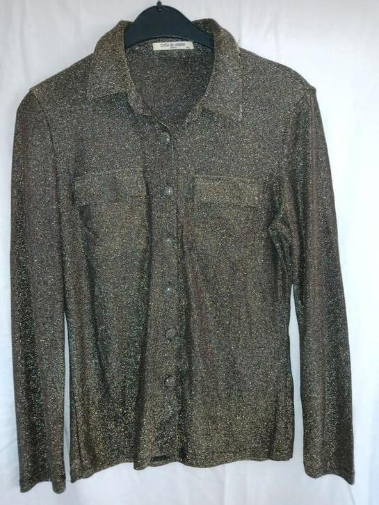 Dames blouse goud / zwart maat M / L drole de copine NIEUW, Kleding | Dames, Blouses en Tunieken, Nieuw, Maat 38/40 (M), Overige kleuren