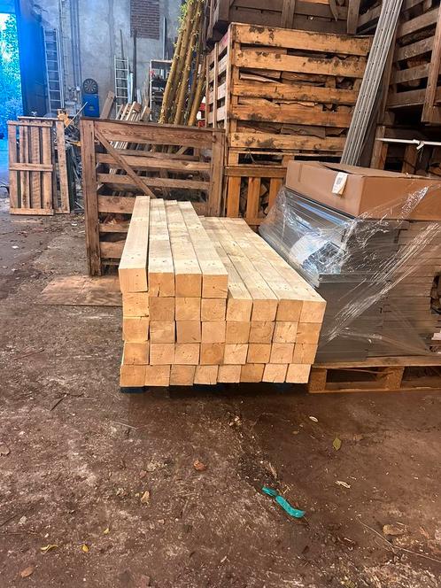 Mooie grote partij vuren balken 10x10 en 155 cm lang, Tuin en Terras, Palen, Balken en Planken, Ophalen