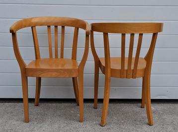 12 x Vintage houten cafestoelen Captain chairs cafe stoelen beschikbaar voor biedingen