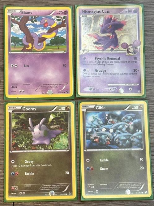 Basic Holo Pokémon kaarten Ekans, Mismagius, Goomy, Gible, Hobby en Vrije tijd, Verzamelkaartspellen | Pokémon, Nieuw, Losse kaart