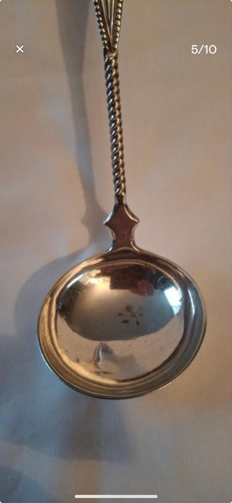 Zilveren Juslepel met Gedraaide Steel 1903 gemerkt, Antiek en Kunst, Antiek | Bestek, Ophalen of Verzenden