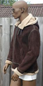 Pall Mall / PME leren lammycoat met afneembare capuchon (M), Bruin, Maat 48/50 (M), Pall Mall PME Legend, Ophalen of Verzenden