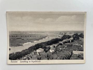 D807 Oude ansichtkaart Deventer : Spoorbrug in Vogelvlucht beschikbaar voor biedingen