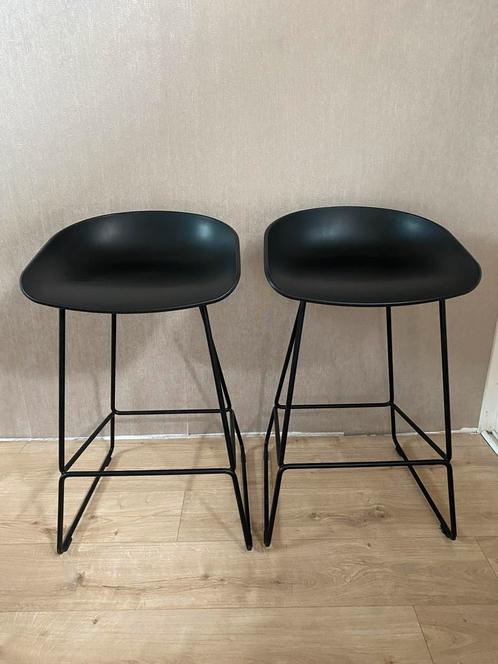 2x Hay AAS barkruk 65cm zwart onderstel, Huis en Inrichting, Barkrukken, Zo goed als nieuw, Ophalen