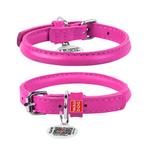 WAUDOG Glamour Rolled Halsband Leder Roze XS 17-20 cm KOOPJE, Ophalen of Verzenden, Handgemaakt, Nieuw