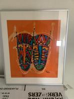 2 ingelijste batik doeken/ schilderijen, Antiek en Kunst, Ophalen of Verzenden