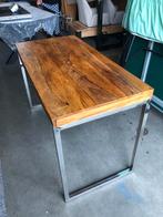 Houten Eettafel/Bureau - Acasiahout & Chroom., Huis en Inrichting, Tafels | Eettafels, Ophalen, 100 tot 150 cm, ., Teakhout