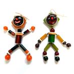 2 Franse Jan Carlin Bakeliet Kralen Crib Toy Broche Pin, Verzenden, Overige materialen, Broche
