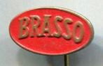 BRASSO rood op koper koperpoets speldje ( M_178 ), Verzamelen, Nieuw, Transport, Speldje of Pin, Verzenden