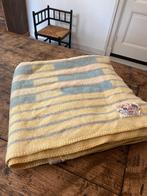 Deken - wol - geblokt/gestreept - geel/blauw/grijs - Aabe, Ophalen of Verzenden