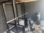 Complete Home Gym – Squatrek, Barbell, Bankje, schijven ,Ect, Sport en Fitness, Fitnessmaterialen, Ophalen, Gebruikt