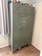 Stoere originele stalen lockerkast kledingkast 3 -deurs, Huis en Inrichting, Ophalen, Gebruikt, Industrieel/vintage