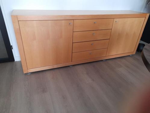 Massief ahorn houten Huelsta dressoir, Huis en Inrichting, Kasten | Dressoirs, Gebruikt, 200 cm of meer, 25 tot 50 cm, Met lade(s)