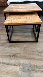 Salontafel set van 2, Ophalen of Verzenden, Zo goed als nieuw, Vierkant, 50 tot 100 cm
