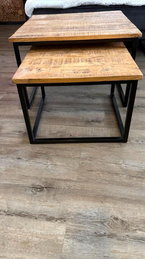 Salontafel set van 2, Huis en Inrichting, Tafels | Salontafels, Zo goed als nieuw, 50 tot 100 cm, Vierkant, Ophalen of Verzenden