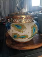 Ming Gouda Holland – Handbeschilderde Vintage Pot met Messin, Antiek en Kunst, Antiek | Vazen, Ophalen of Verzenden