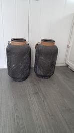 2  betonlook vazen met touw, Ophalen, Overige kleuren, Minder dan 50 cm, Glas