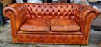 Set van 2 oude Chesterfield banken cognac + BEZORGING GRATIS, Antiek en Kunst, Ophalen of Verzenden